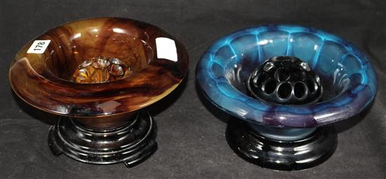 Two Art Deco glass vases